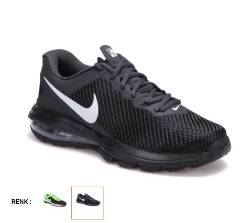 nike air max siyah erkek fitness ayakkabısı
